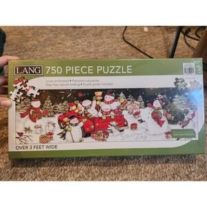 Lang Sam Snowman 750 Piece Jigsaw Puzzle Susan Winget Christmas Tree NIB